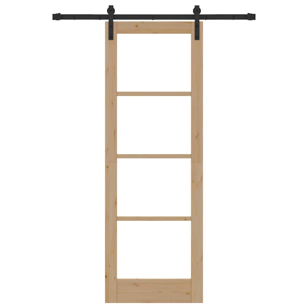 vidaXL Schiebetür ORKDAL Natur 73,5 x 211 cm Solid Pine Wood and Glass