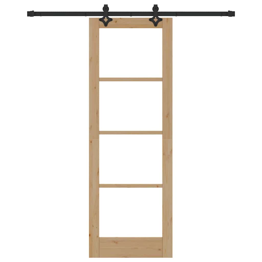 vidaXL Schiebetür ORKDAL Natürlich und Schwarz 73,5 x 211 cm