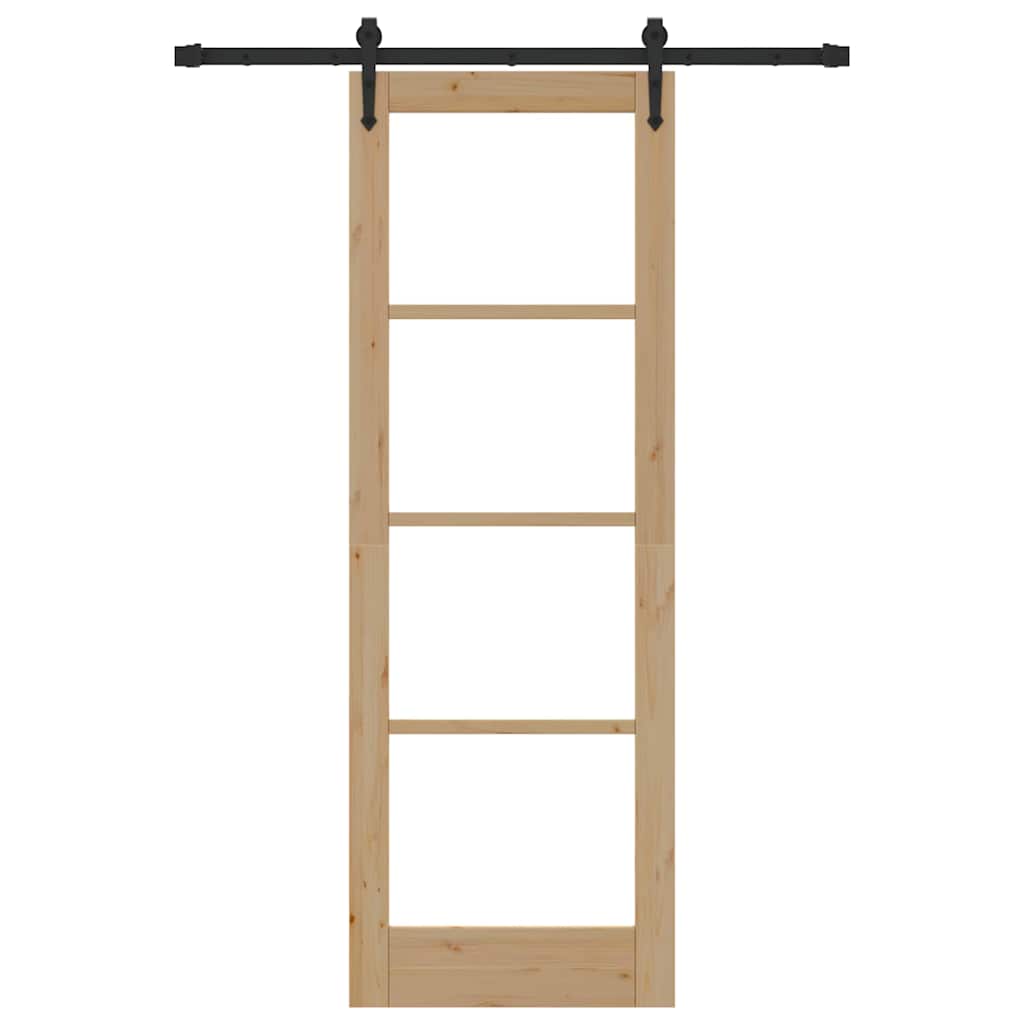 vidaXL Schiebetür ORKDAL Natur 73,5 x 211 cm Solid Pine Wood and Glass