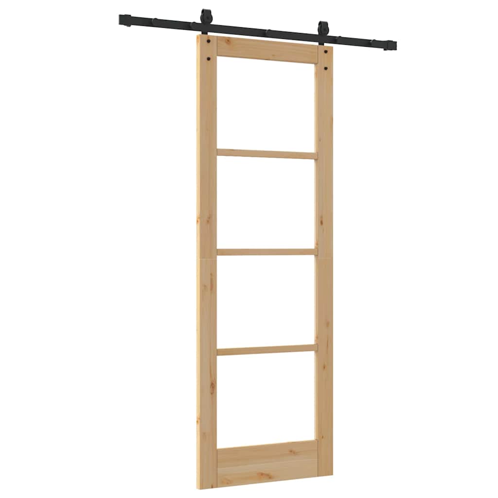 vidaXL Schiebetür ORKDAL Natur 73,5 x 211 cm Solid Pine Wood and Glass