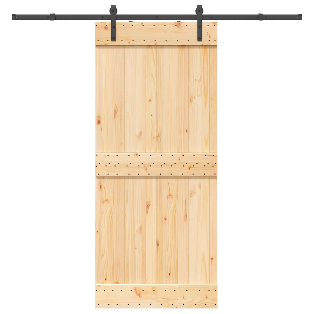 vidaXL Schiebetür mit Beschlag 70x210 cm Massivholz Kiefer