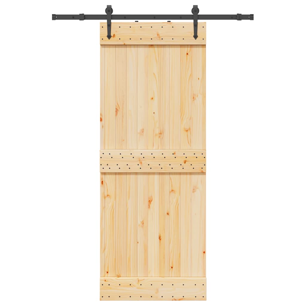 vidaXL Schiebetür mit Beschlag 70x210 cm Massivholz Kiefer