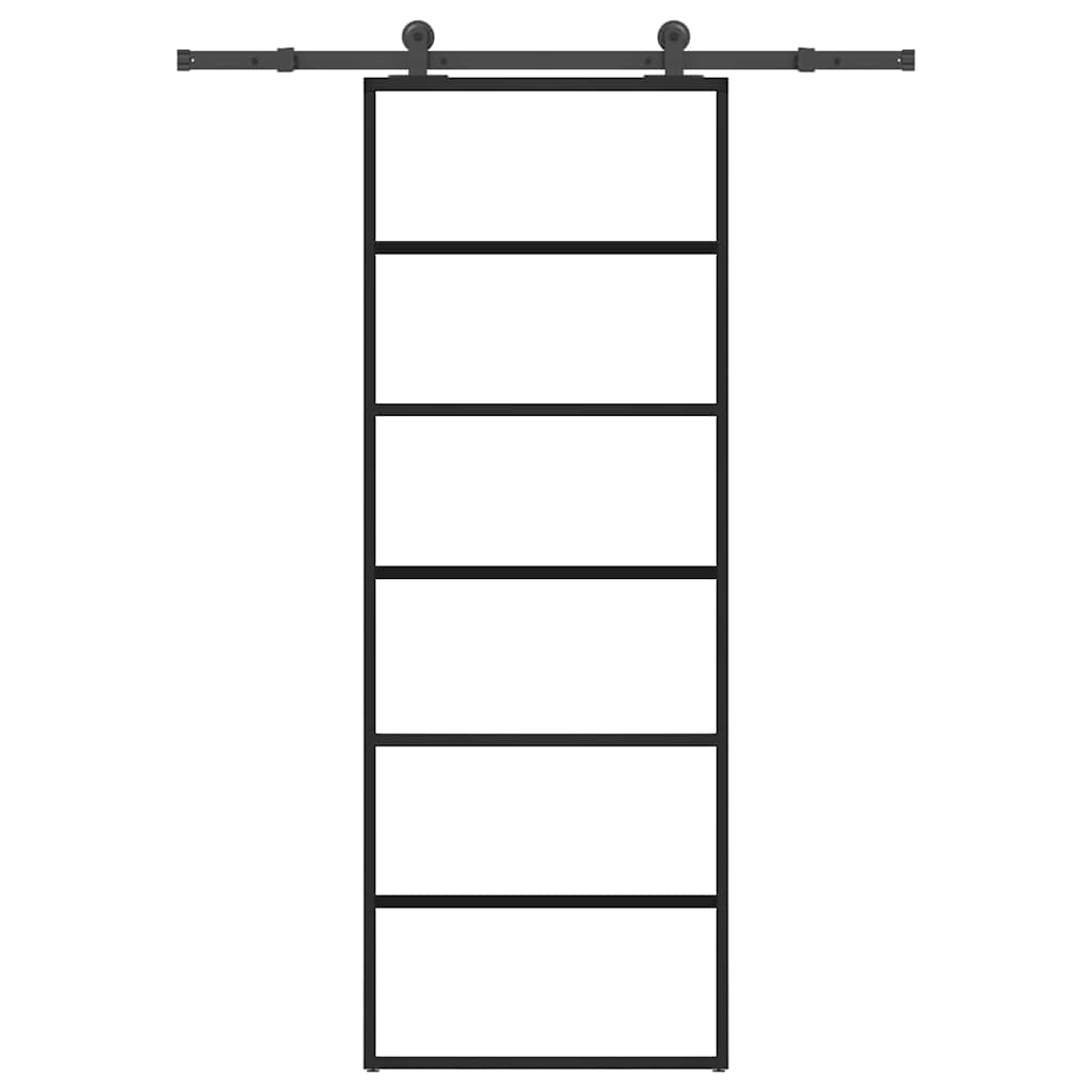 vidaXL Schiebetür mit Beschlag 76x205 cm ESG-Glas & Aluminium