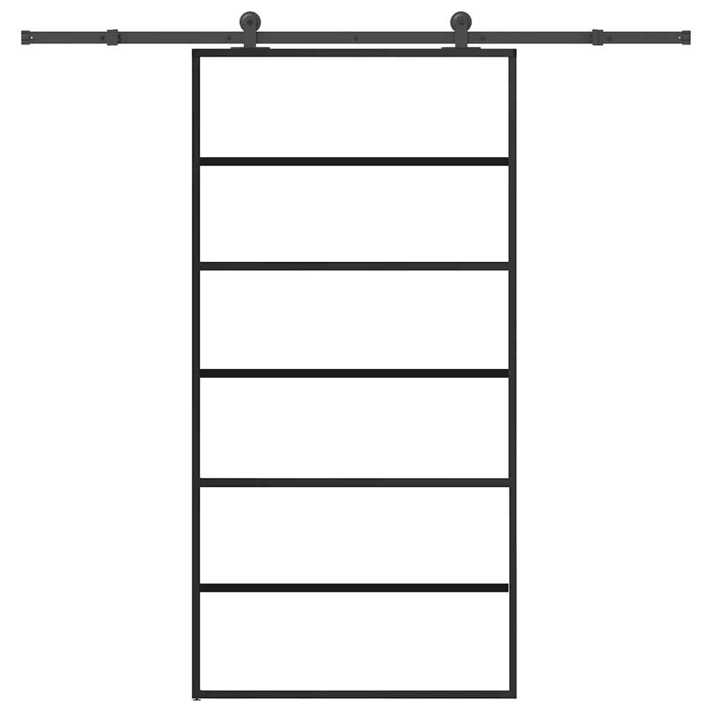 vidaXL Schiebetür mit Beschlag 76x205 cm ESG-Glas & Aluminium