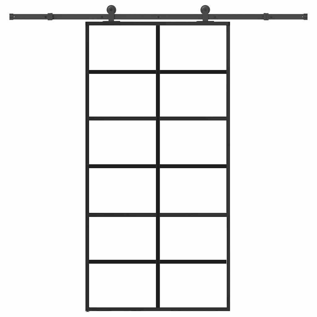 vidaXL Schiebetür mit Beschlag 76x205 cm ESG-Glas & Aluminium