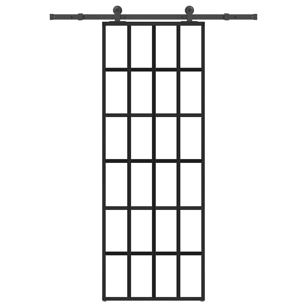 vidaXL Schiebetür mit Beschlag 76x205 cm ESG-Glas & Aluminium