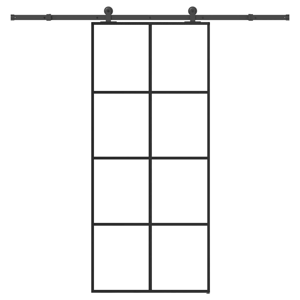 vidaXL Schiebetür mit Beschlag 76x205 cm ESG-Glas & Aluminium