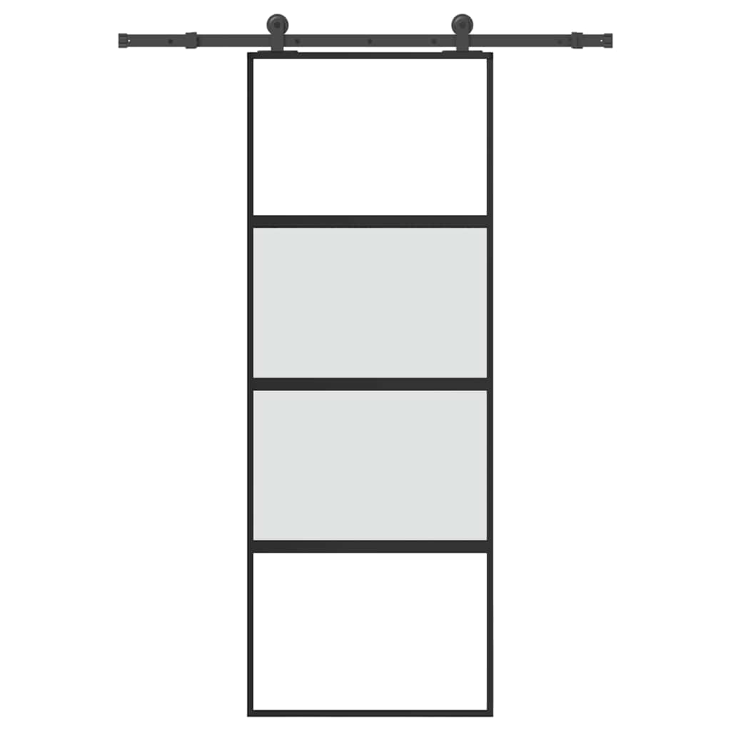 vidaXL Schiebetür mit Beschlag 76x205 cm ESG-Glas & Aluminium