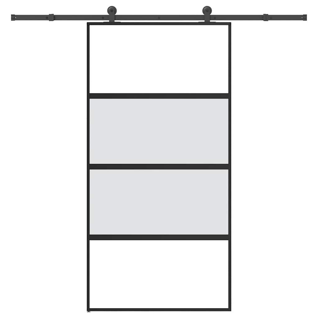 vidaXL Schiebetür mit Beschlag 76x205 cm ESG-Glas & Aluminium