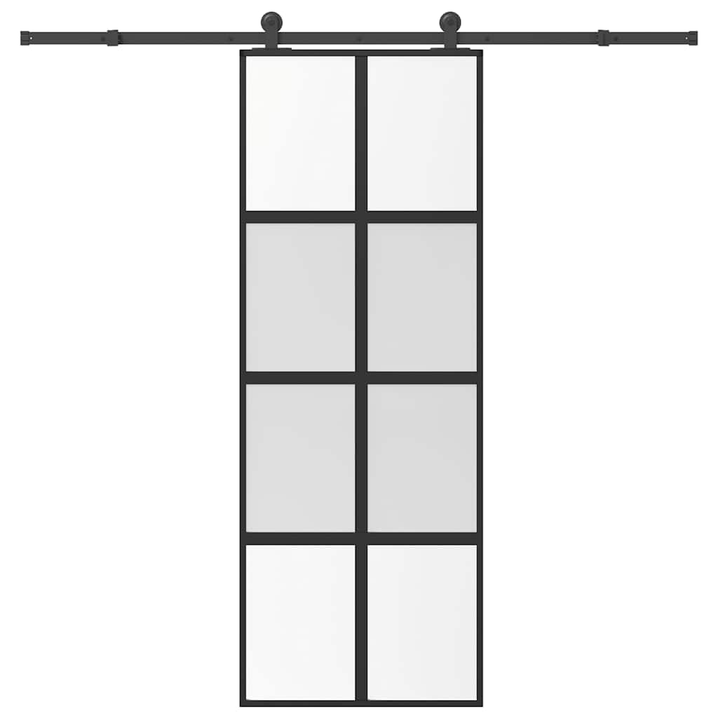 vidaXL Schiebetür mit Beschlag 76x205 cm ESG-Glas & Aluminium