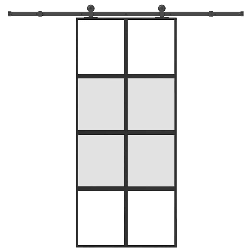 vidaXL Schiebetür mit Beschlag 76x205 cm ESG-Glas & Aluminium