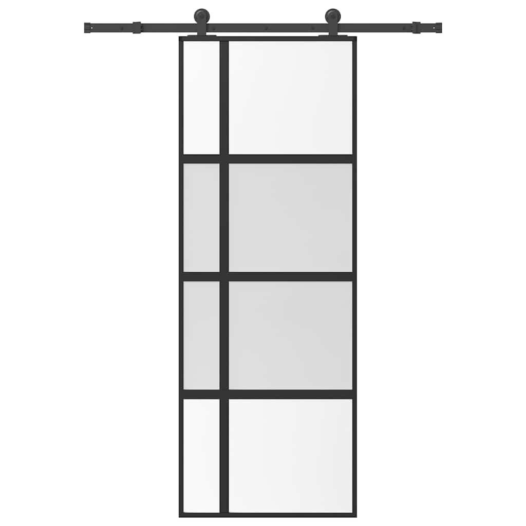 vidaXL Schiebetür mit Beschlag 76x205 cm ESG-Glas & Aluminium