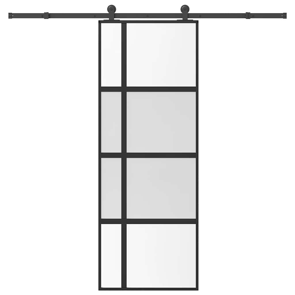 vidaXL Schiebetür mit Beschlag 76x205 cm ESG-Glas & Aluminium
