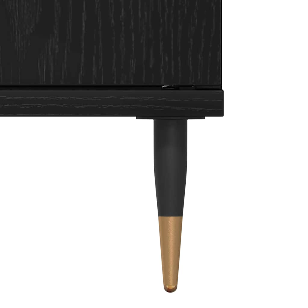 vidaXL Badezimmermöbel-Set 3 pcs Schwarz Eichen-Optik 30 x 30 x 190 cm