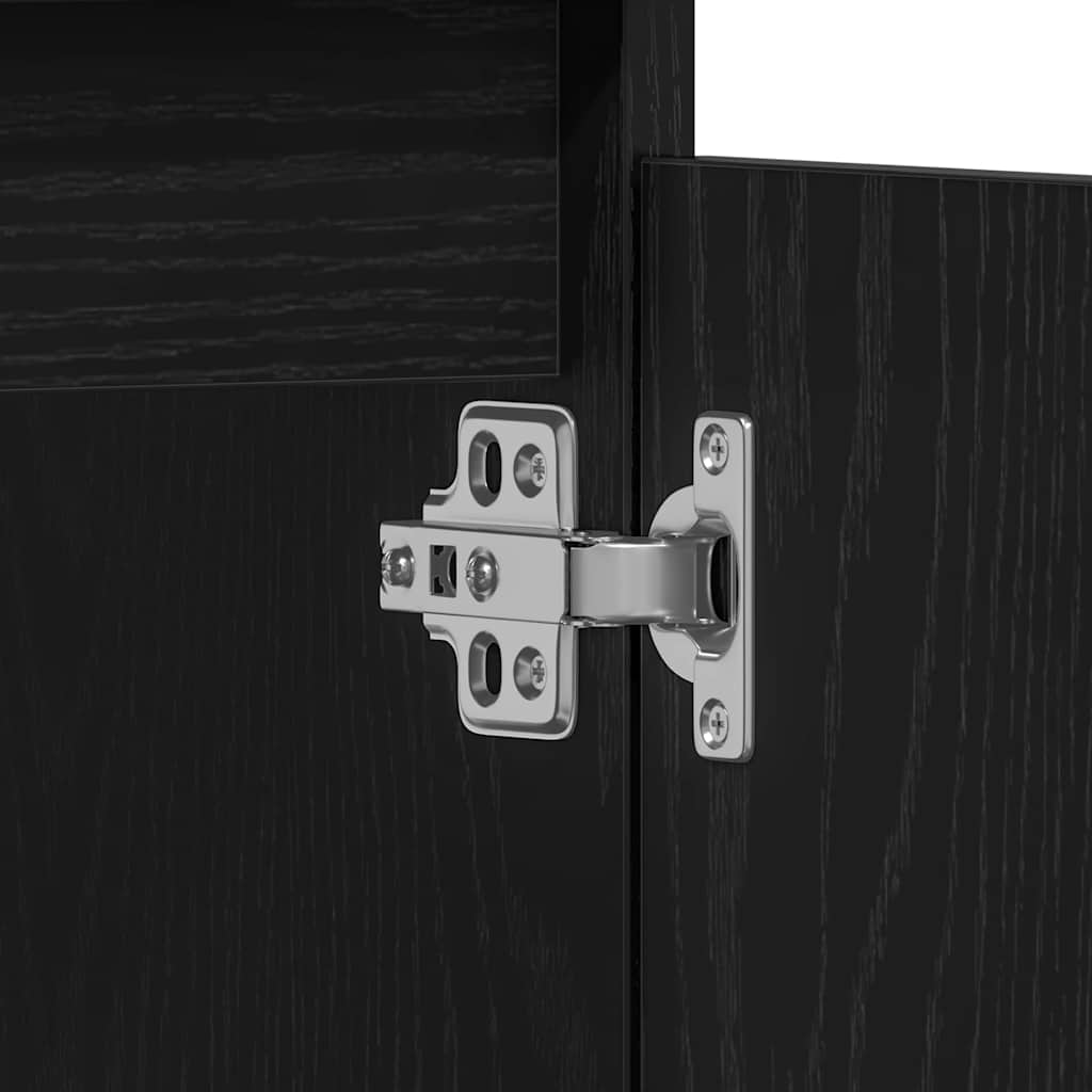 vidaXL Badezimmermöbel-Set Wandmontiert 3 pcs Schwarz Eichen-Optik