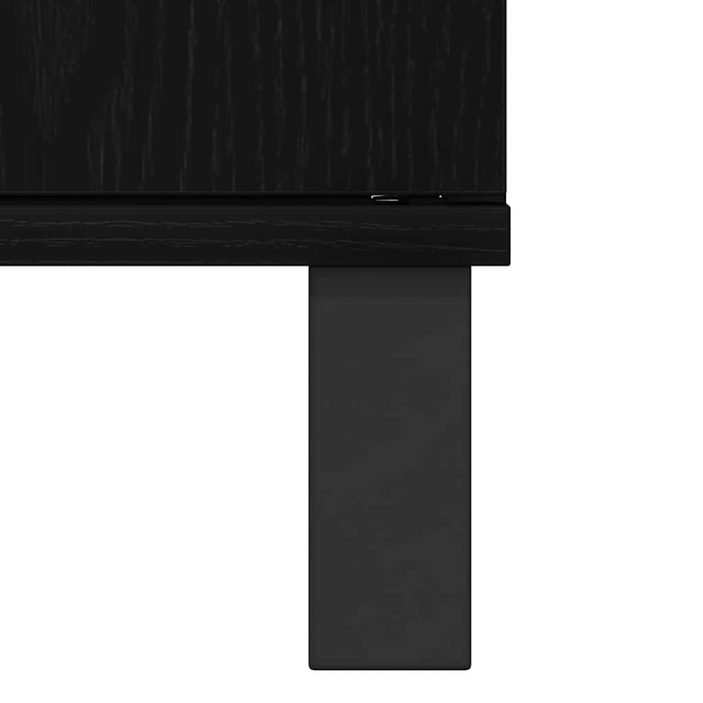 vidaXL Badezimmermöbel-Set Wandmontiert 3 pcs Schwarz Eichen-Optik