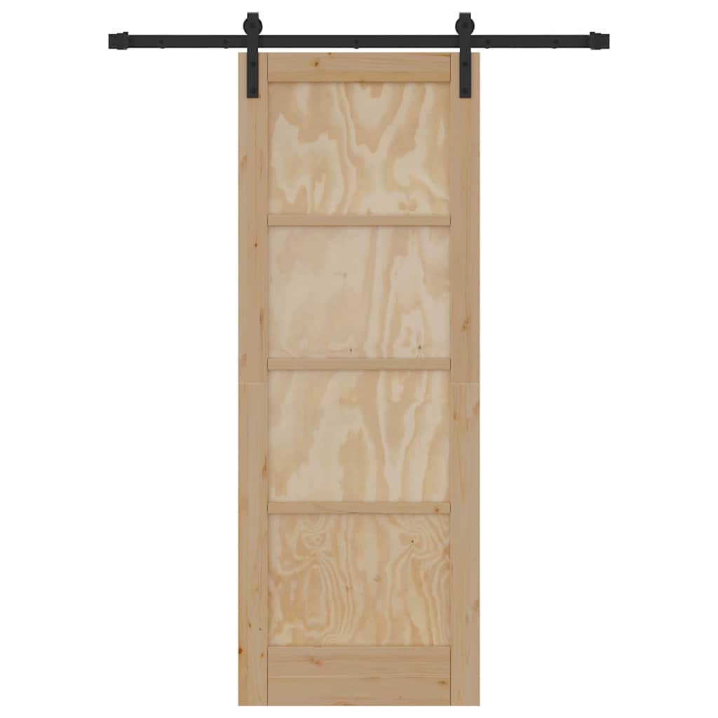 vidaXL Schiebetür Braun 73,5 x 198,5 cm Massives Kiefernholz