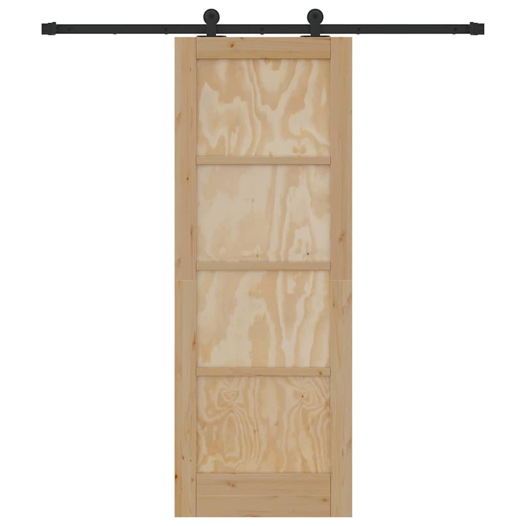 vidaXL Schiebetür Natürlich und Schwarz 73,5 x 198,5 cm
