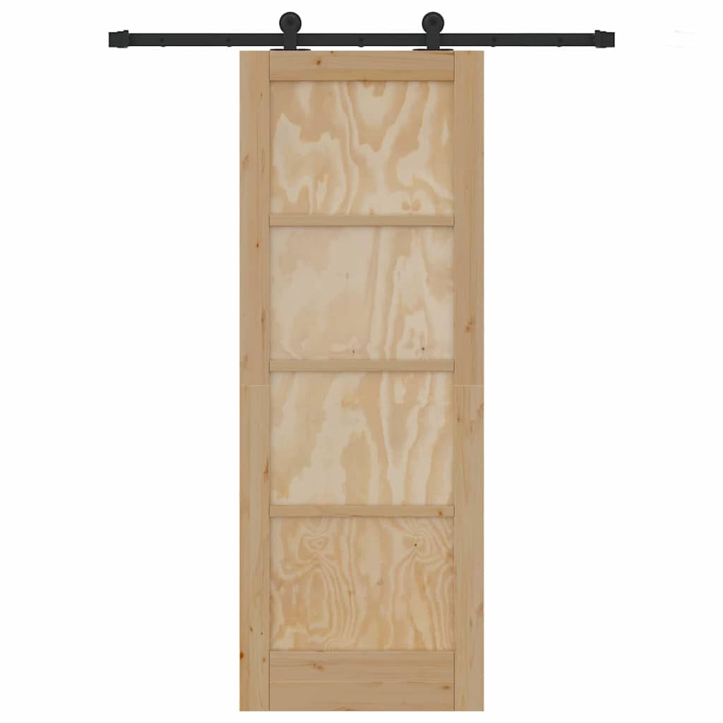 vidaXL Schiebetür ORKDAL Braun 73,5 x 198,5 cm Massives Kiefernholz