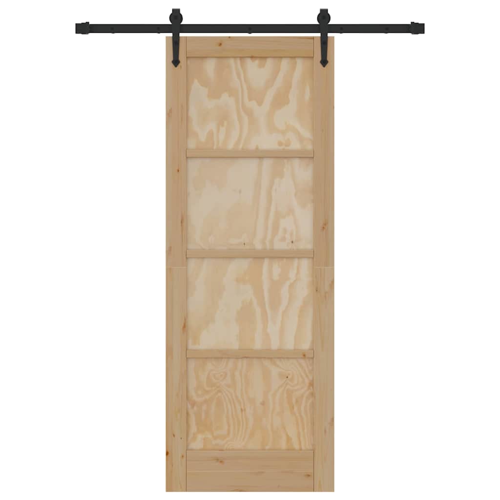 vidaXL Schiebetür ORKDAL Braun 73,5 x 198,5 cm Massives Kiefernholz