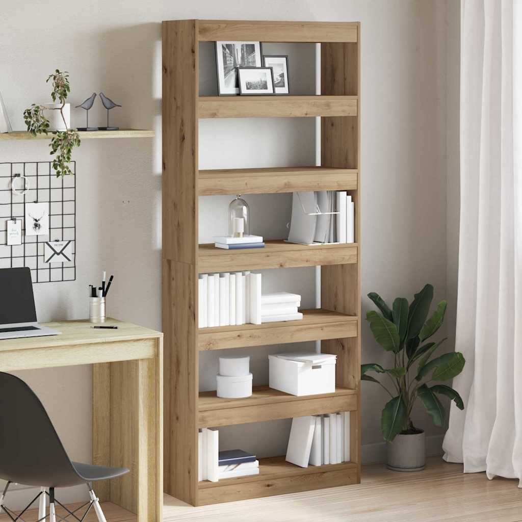 vidaXL Bücherregal mit Regal Weiß 80 x 30 x 198 cm Holzwerkstoff