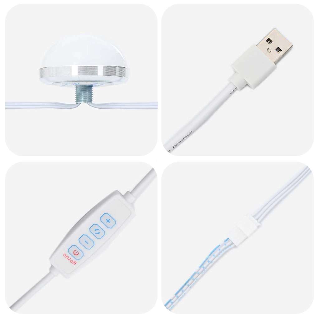 vidaXL Schminktisch Set mit Schubladen 3 pcs Weiß Holzwerkstoff