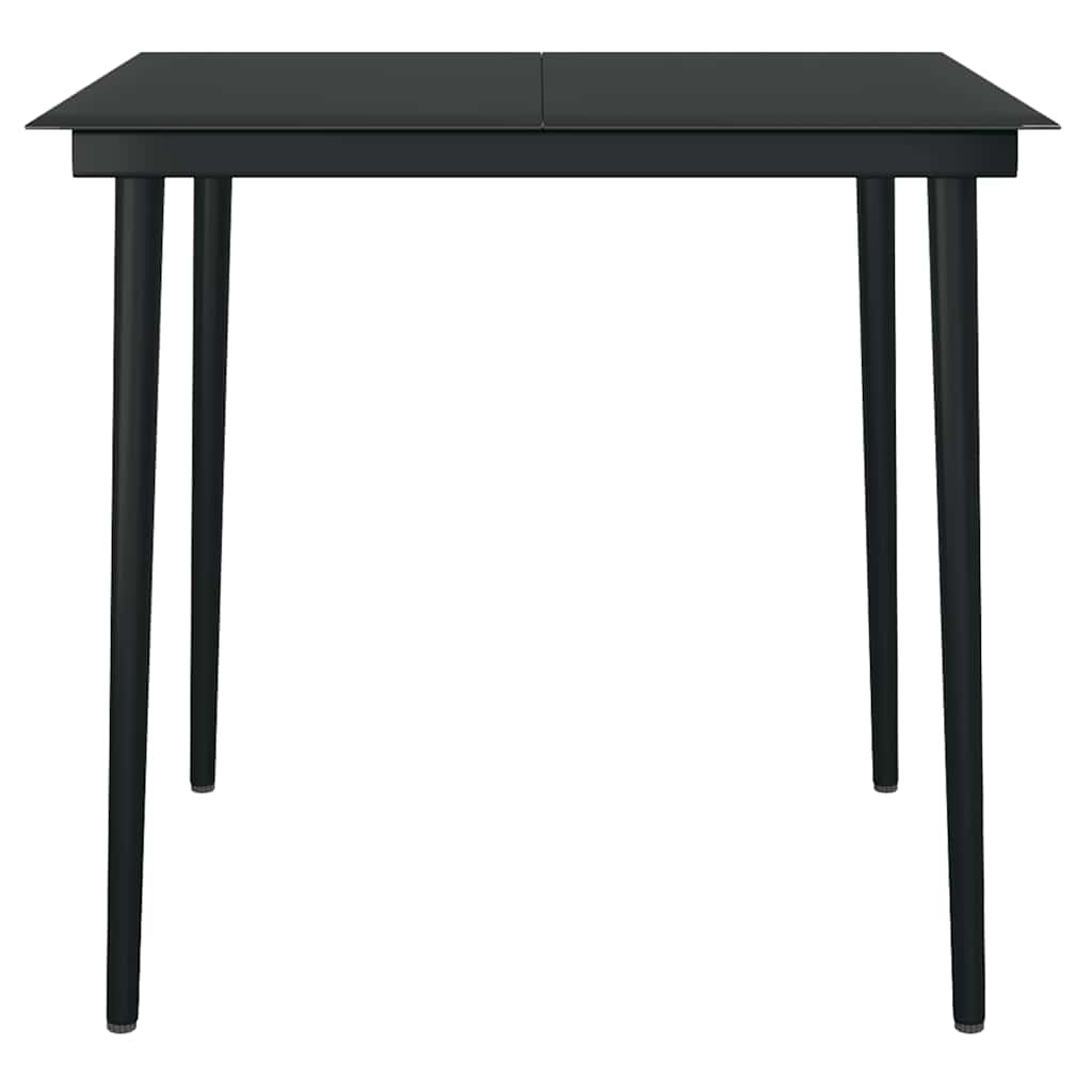 3-tlg. Garten-Essgruppe mit Kissen Schwarz Poly Rattan Glas