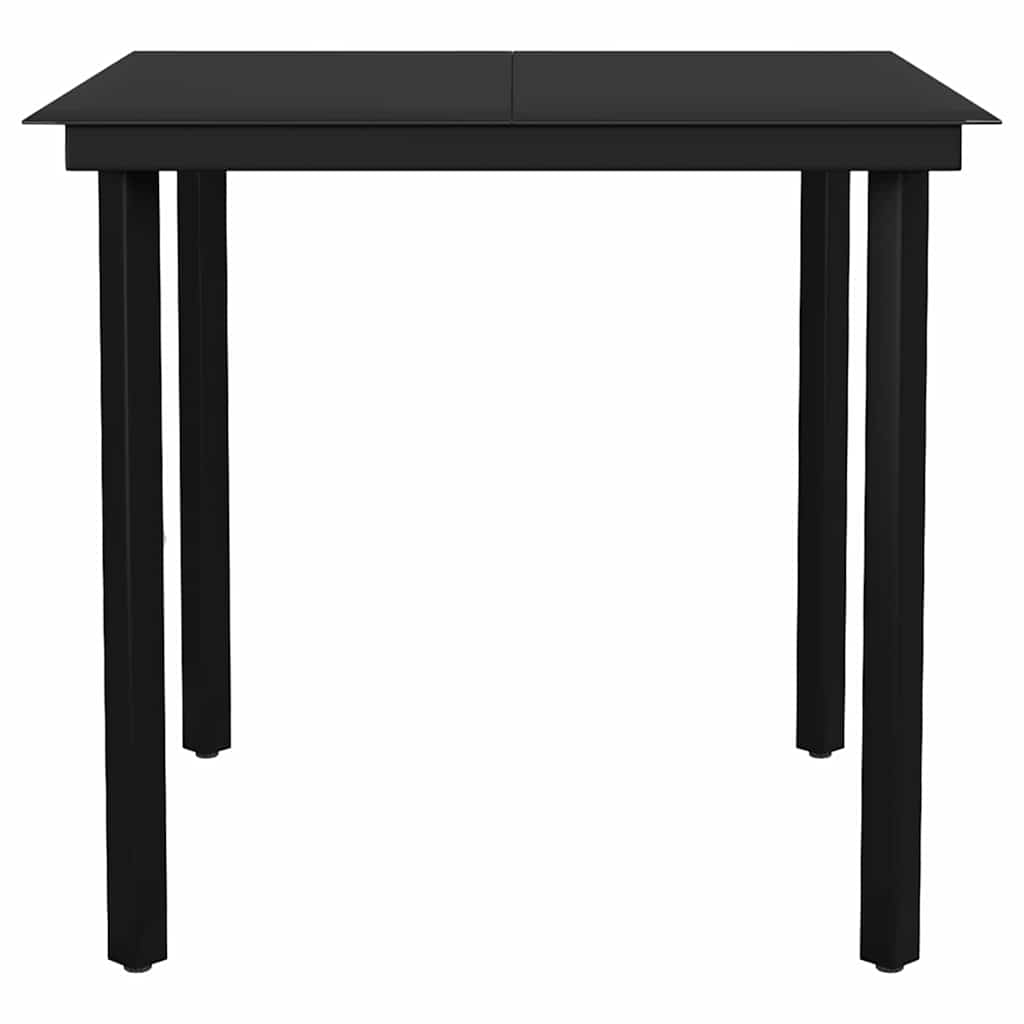 3-tlg. Garten-Essgruppe mit Kissen Schwarz Poly Rattan Glas