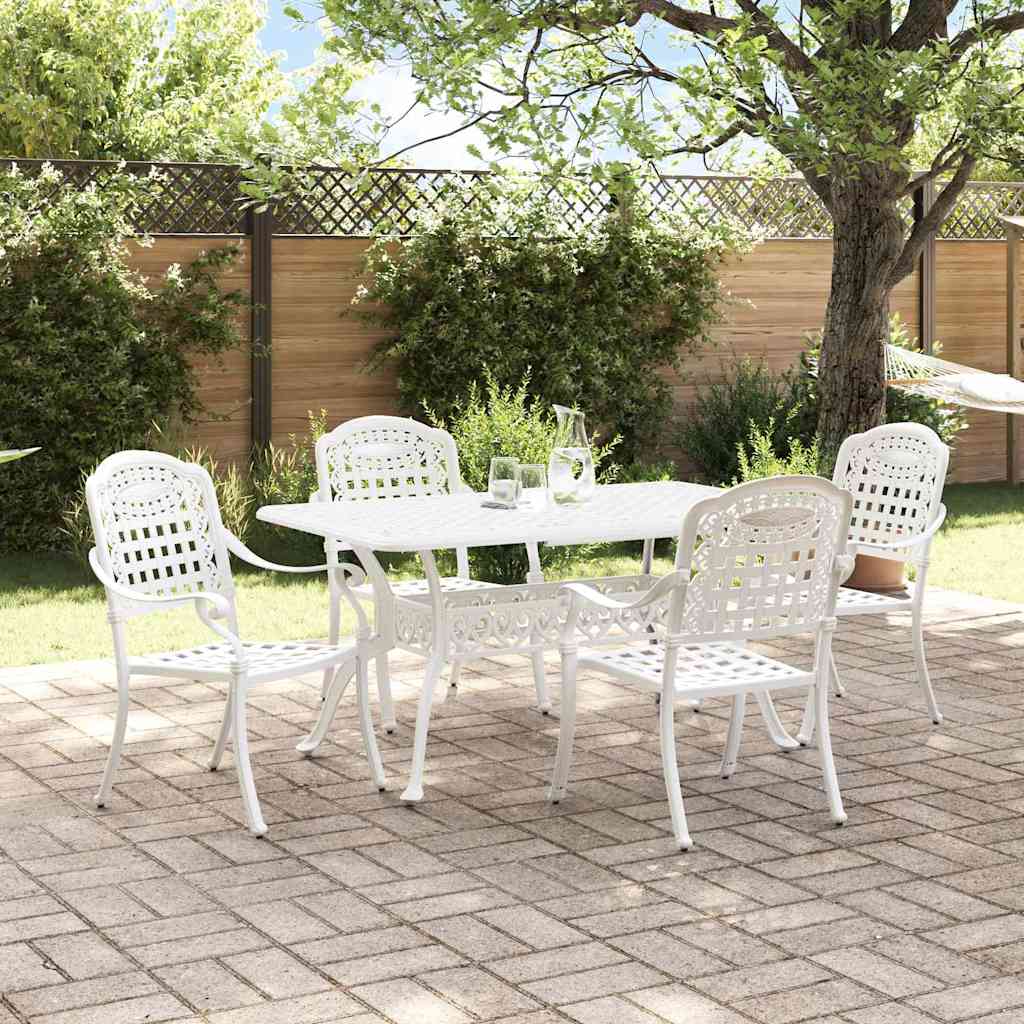 Garten Essgruppe 5 pcs Weiß Aluminium