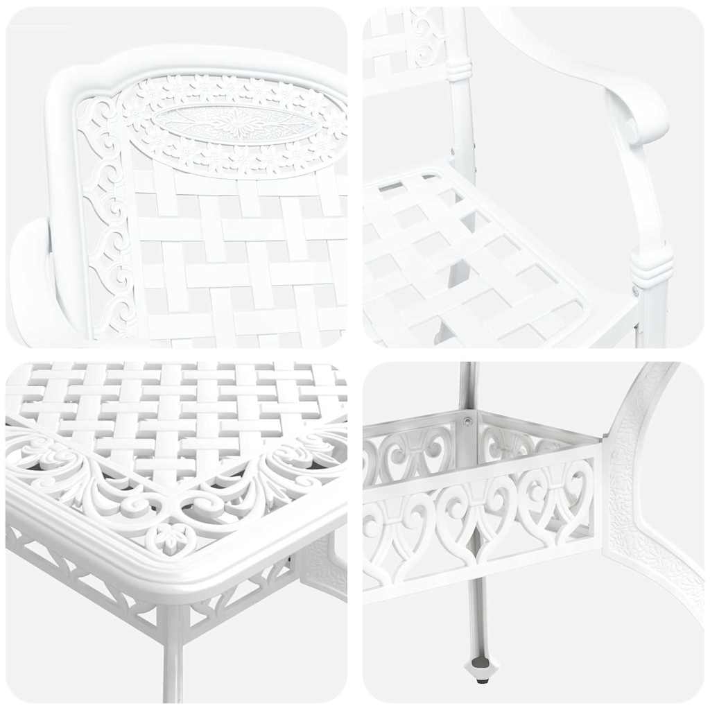 Garten Essgruppe 5 pcs Weiß Aluminium