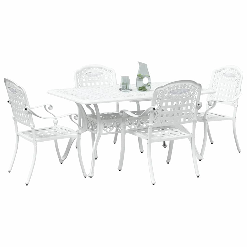 Garten Essgruppe 5 pcs Weiß Aluminium