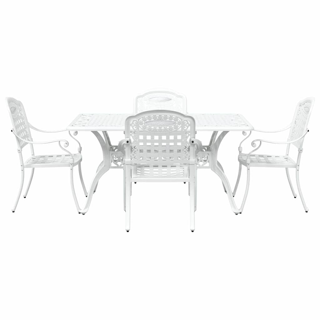 Garten Essgruppe 5 pcs Weiß Aluminium