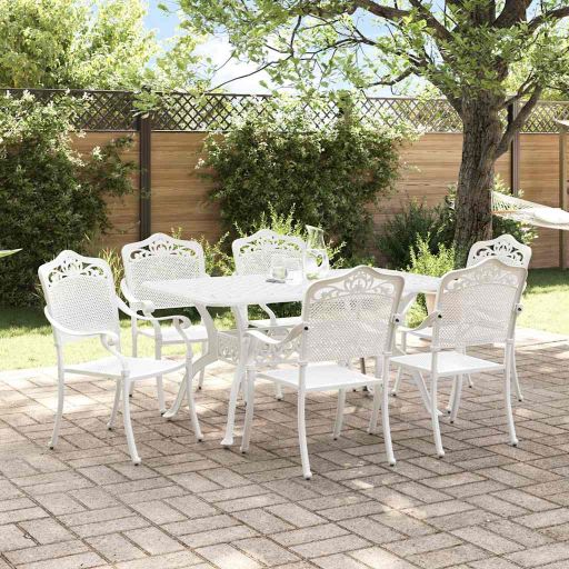 Garten Essgruppe 5 pcs Weiß Aluminium