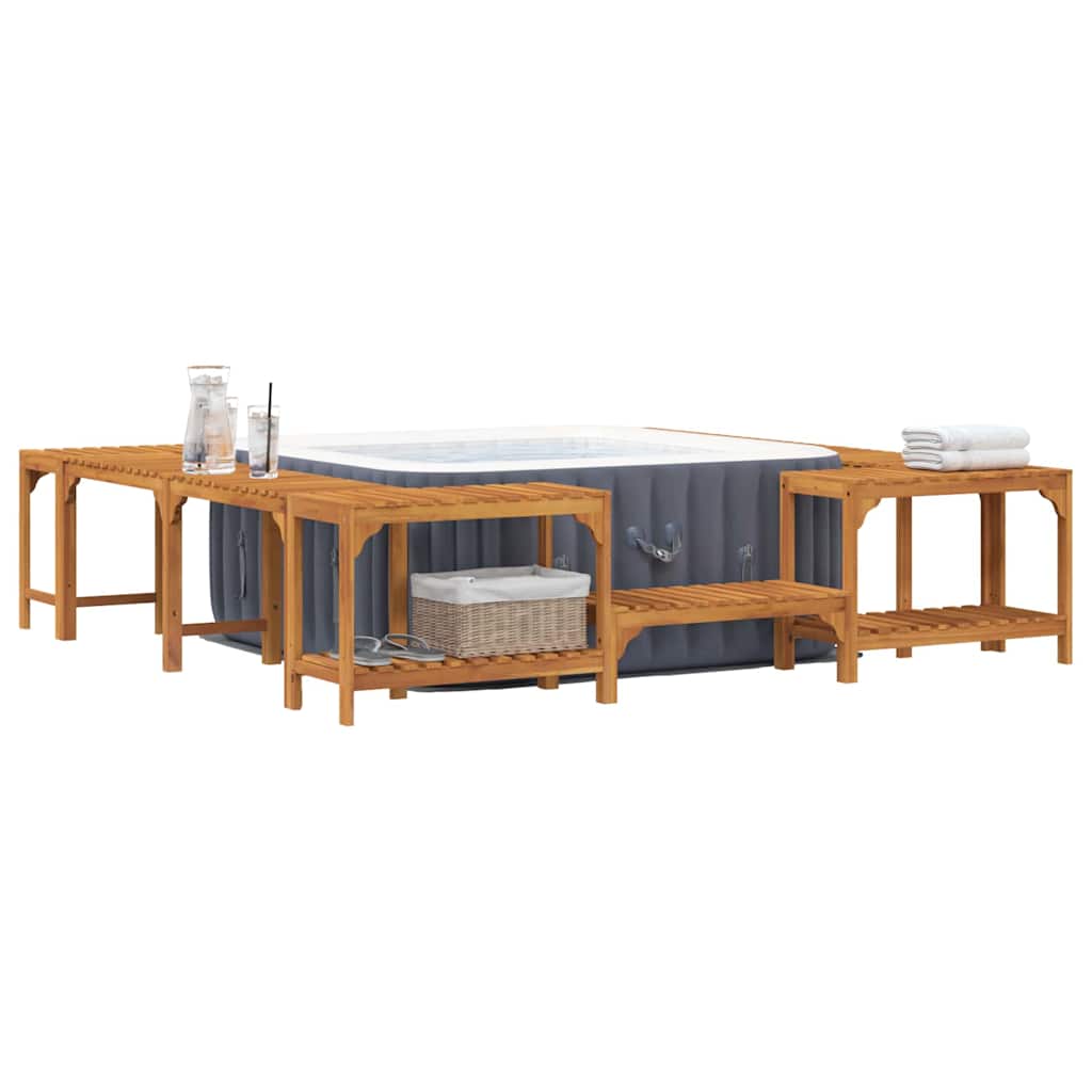 vidaXL Whirlpool-Umrandung Braun 230 x 230 cm Massivholz Akazie