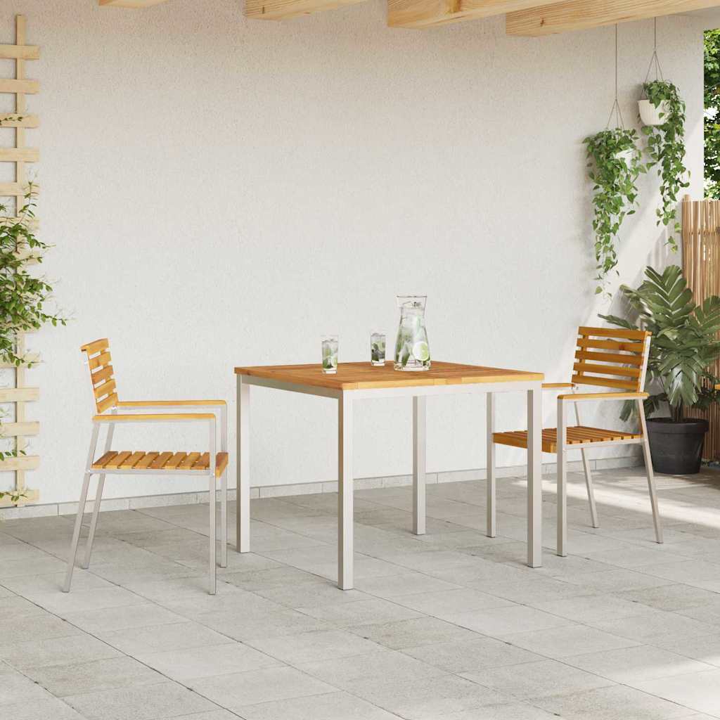 Garten Essgruppe 3 pcs Braun Massivholz Akazie
