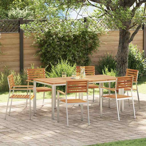 Garten Essgruppe 3 pcs Braun Massivholz Akazie