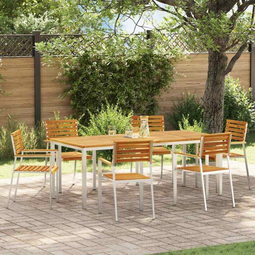 Garten Essgruppe 3 pcs Braun Massivholz Akazie