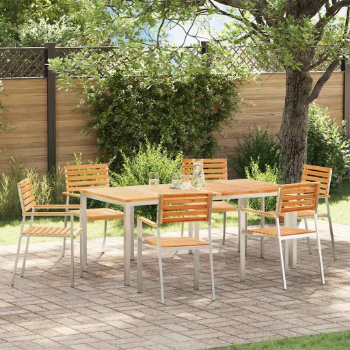 Garten Essgruppe 3 pcs Braun Massivholz Akazie