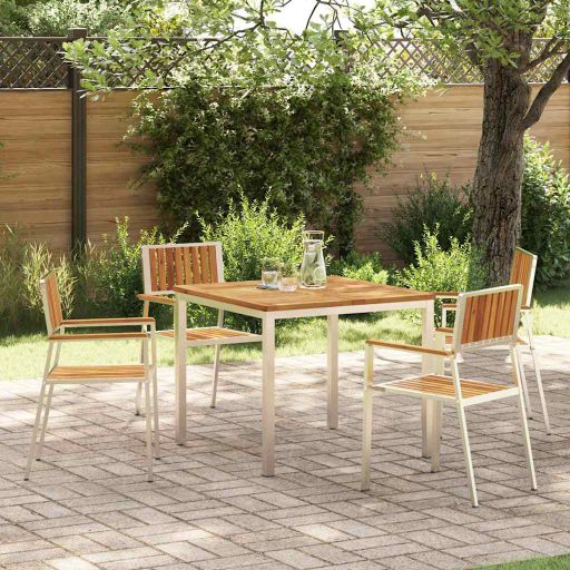 vidaXL Outdoortisch-Set 3 pcs Braun Massivholz Akazie