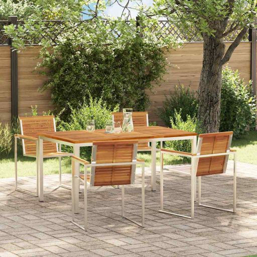 Garten Essgruppe 3 pcs Braun Massivholz Akazie