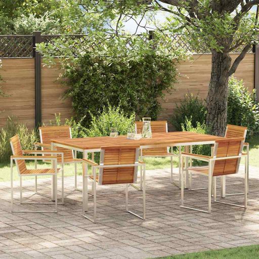 Garten Essgruppe 3 pcs Braun Massivholz Akazie
