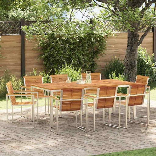 Garten Essgruppe 3 pcs Braun Massivholz Akazie