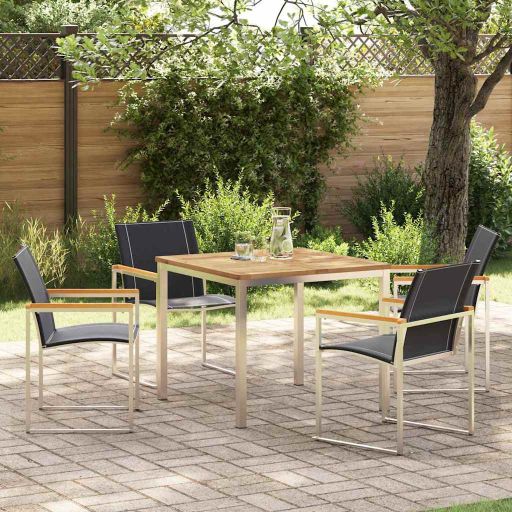Garten Essgruppe 3 pcs Braun Massivholz Akazie
