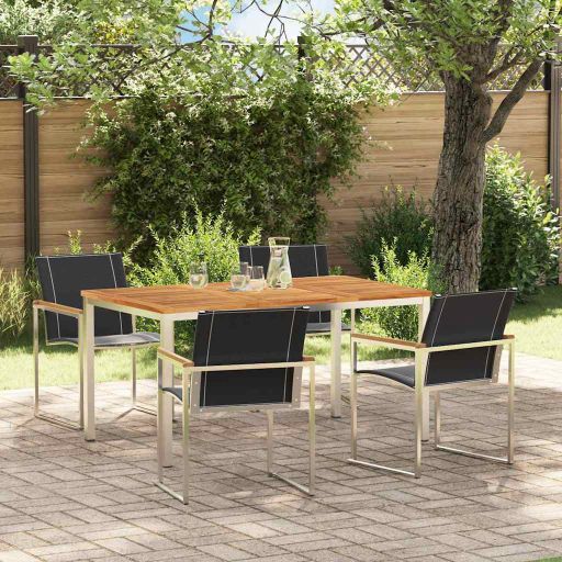 Garten Essgruppe 3 pcs Braun Massivholz Akazie