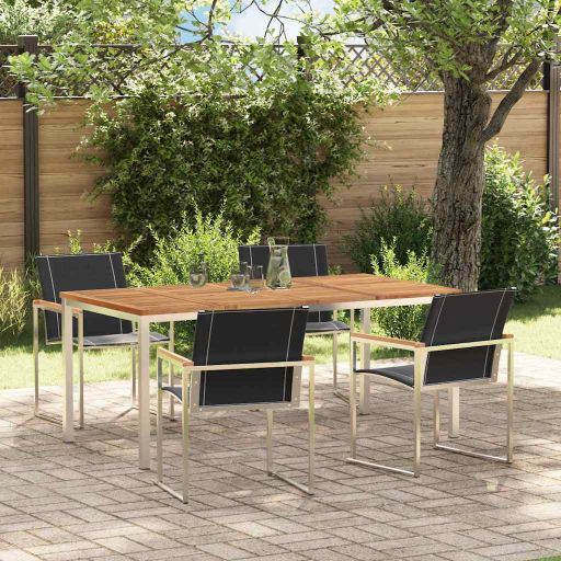 Garten Essgruppe 3 pcs Braun Massivholz Akazie