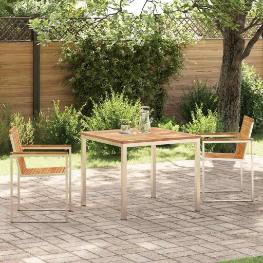 Garten Essgruppe 3 pcs Braun Massivholz Akazie