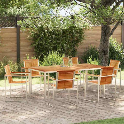 Garten Essgruppe 3 pcs Braun Massivholz Akazie