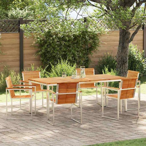 Garten Essgruppe 3 pcs Braun Massivholz Akazie