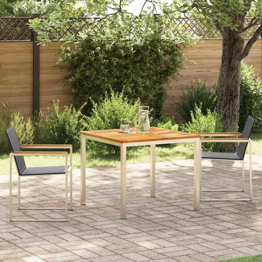 Garten Essgruppe 3 pcs Braun Massivholz Akazie