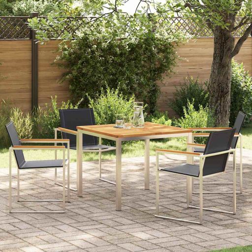 Garten Essgruppe 3 pcs Braun Massivholz Akazie